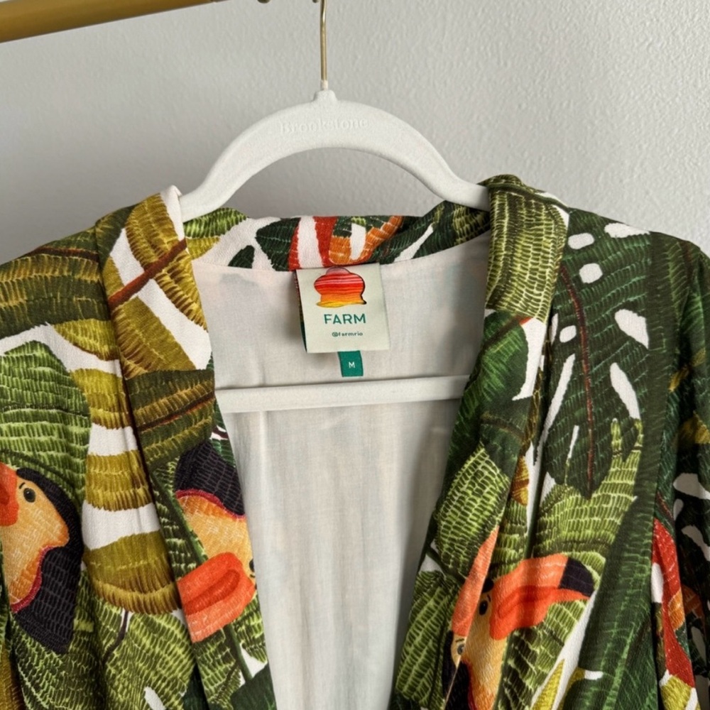 Farm Rio Green Tropical Maxi Dress Size M - Picture 8 of 8